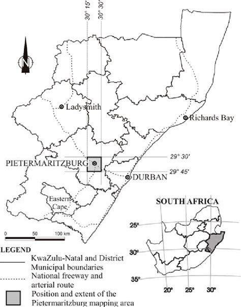 Locality Map Of KwaZulu Natal Showing The Position And Extent Of The