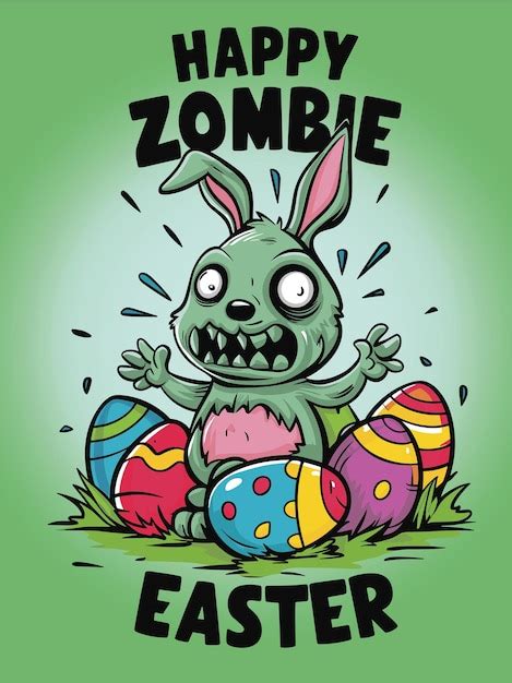 Premium Vector Easter Bunny Zombie Vector Rabbit Illustration