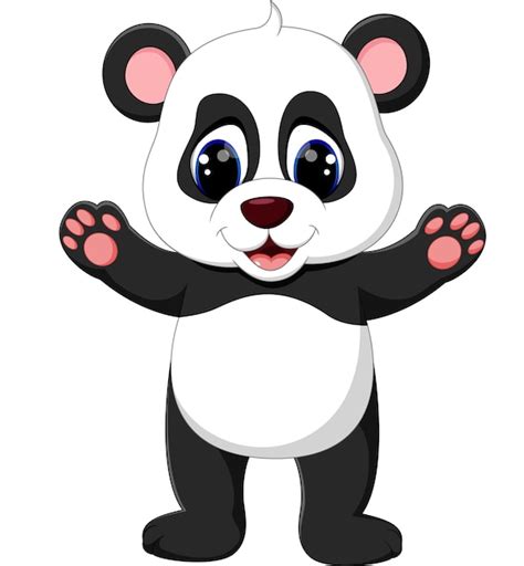 Ilustración De Dibujos Animados Lindo Bebé Panda Vector Premium