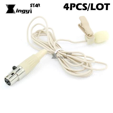 Pcs Mini Xlr Pin Ta F Tie Clip Mic Lavalier Lapel Microphone