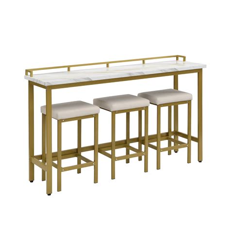 Buy P Purlove Piece Counter Height Dining Table Set Long Console