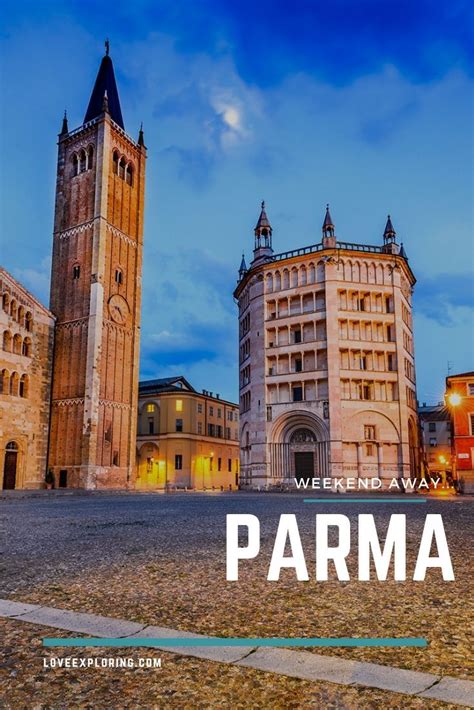 The Words Parma In Front Of An Image Of Two Tall Buildings And A Clock