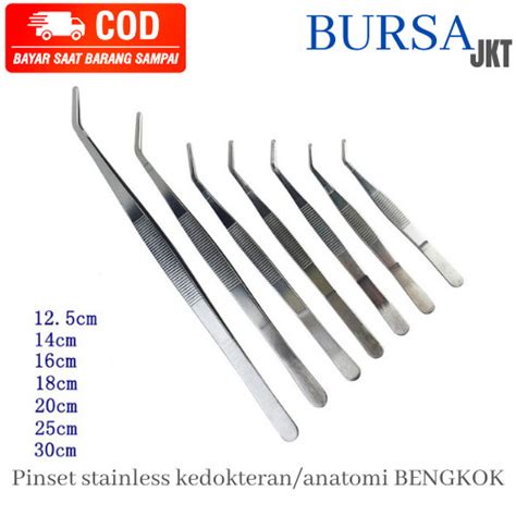 Jual PINSET ANATOMI KEDOKTERAN STAINLESSSTEEL DENTAL BENGKOK 14CM 16CM