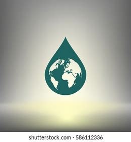 Earth Waterdrop Stock Vector Icon Illustration Stock Vector Royalty