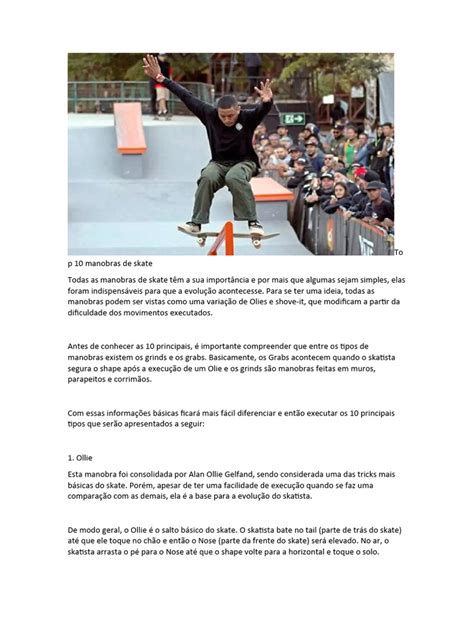 Nome De Manobras Skate - Top 10 Manobras de Skate em 2023 | PDF | Esportes com patins | Esportes ...