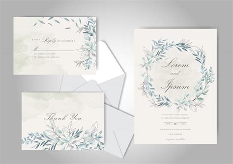 Cartes D invitation De Mariage Aquarelle élégantes Avec De Belles