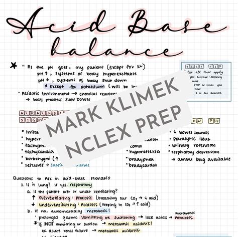 Mark Klimek Nclex Prep Acid Base Balance Lecture Notes Page Pdf