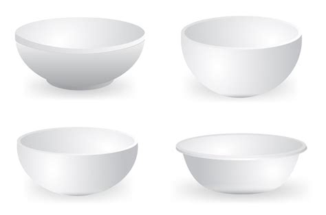 Premium Vector Empty White Ceramic Bowl On White Background 3D