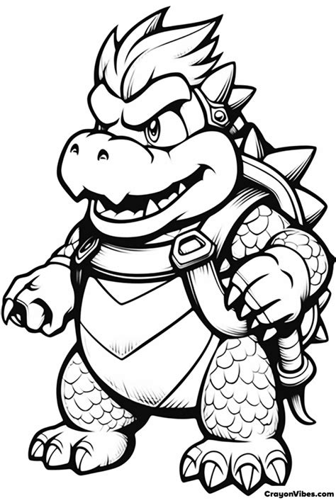 Bowser Coloring Pages Free Printable for Kids