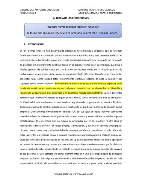 Teoria De Las Restricciones PDF