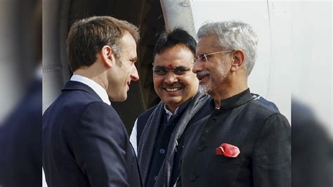 French Prez Macron Reaches Jaipur To Join Roadshow Hold Talks With Pm