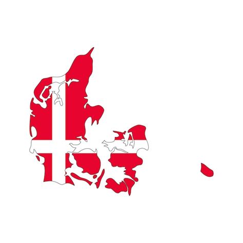 Premium Vector Denmark Map Silhouette With Flag On White Background