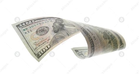 One Hundred Dollar Banknote On White Background American National