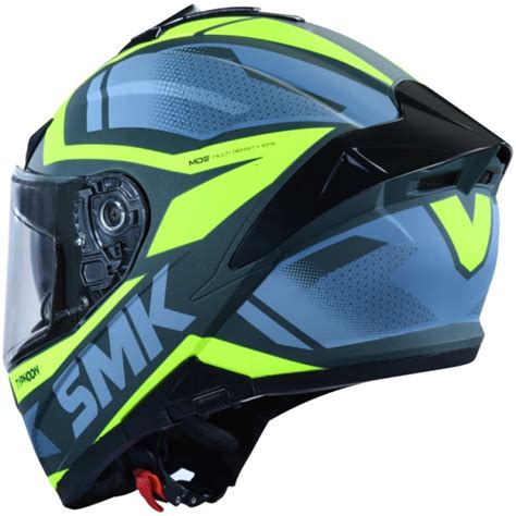 Casco Smk Typhoon Thorn Azul Verde Mate Xl Accesorios