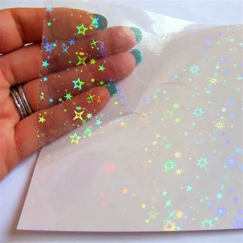 Hojas De Papel Adhesivo Holográfico Transparente Laminador Mebuscar