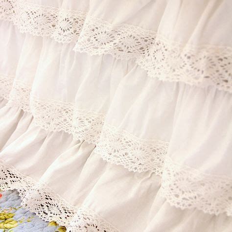 White Crochet Cotton Lace Ruffle Bed Skirt Lace Bed Skirt Lace Bedding