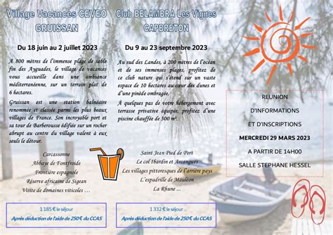 CCAS Informations Inscriptions Vacances Commune De Tomblaine