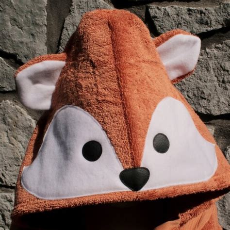 Fox Adult Hooded Bath Towel Adult Hooded Towel Animal Etsy