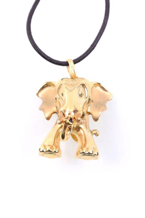 Anhänger Elefant an Lederband Schmuck Kunst Antiquitäten 24 06