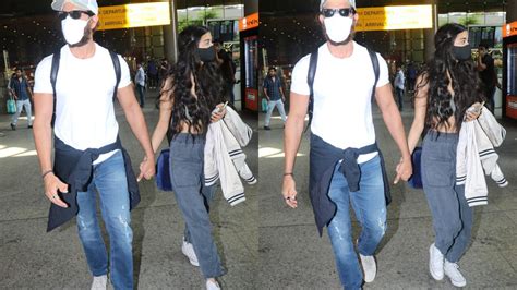 Hrithik Roshan And Saba Azad Walk Hand In Hand As They Return To Mumbai