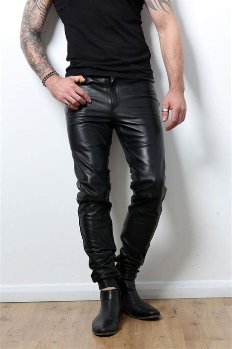 Men S Genuine Leather Pants Lamb Skin Soft Leather Pants Etsy In