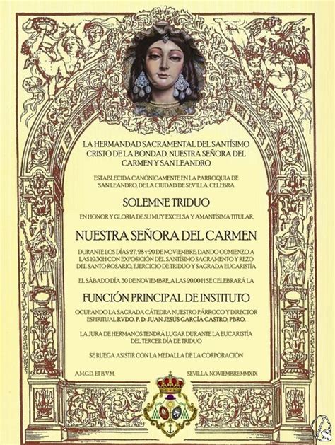 Recuerden Cultos En Honor A Ntra Sra Del Carmen De San Leandro Hoy