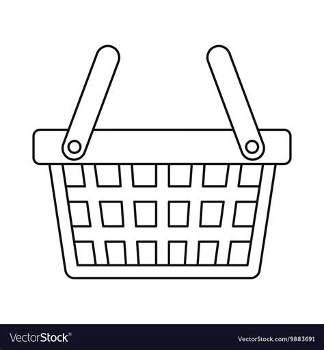 Shopping Basket Icon Outline Style Royalty Free Vector Image