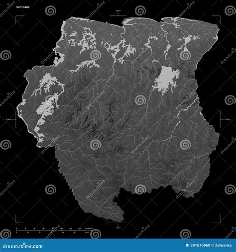 Suriname Shape On Black Grayscale Stock Illustration Illustration Of