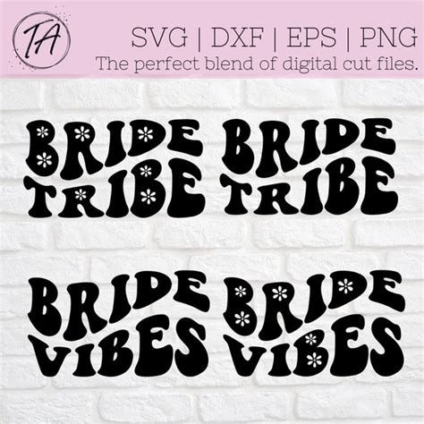 Retro Bride Svg Retro Bride Tribe Svg Wavy Text Svg Etsy