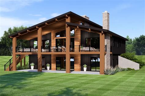 Modern Mountain Style House Plan With Lower Level Expansion Sq