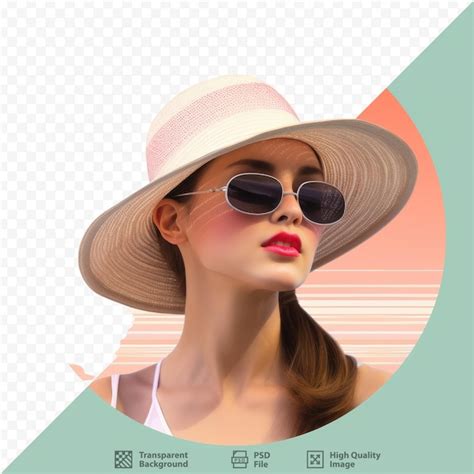 Premium Psd Woman Wearing A Bathing Suit And Hat In The Hottest Area