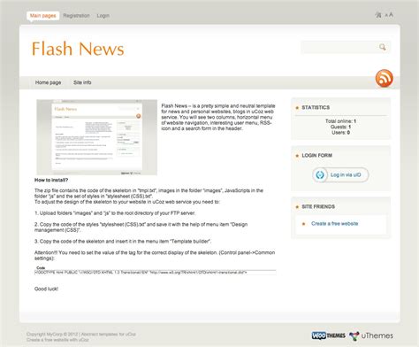 Flash News - Professional uCoz templates