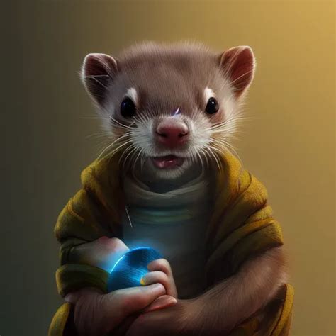 A Ferret Is Cuddling The Time Stone Hyperdetailed Stable Diffusion