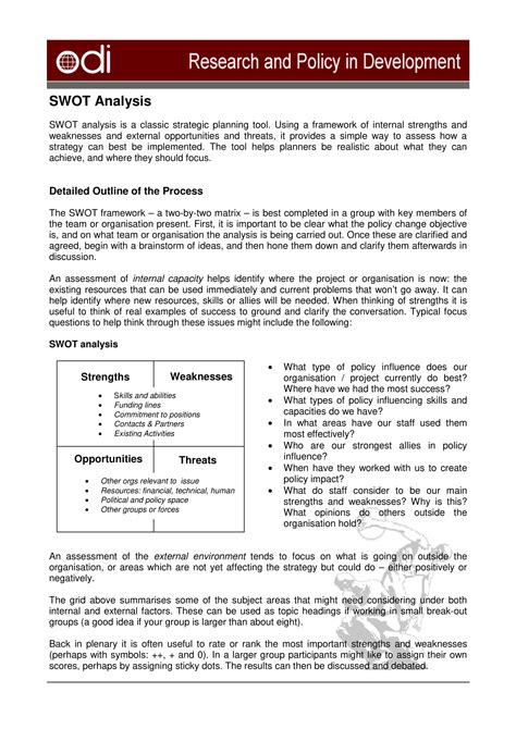 Swot Analysis Chart 9 Examples Format Elements Pdf