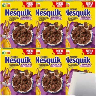 NESQUIK Crunchy Brownie knusprige Frühstücks Cerealien Schokolade 6er