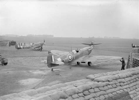 Spitfires Mk IIa YT V And YT W Of No 65 Squadron RAF At Kirton In