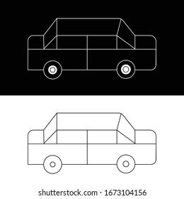 Vektor Stok Simple Car Clipart Black White Vector (Tanpa Royalti ...