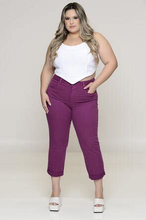 Cal A Cropped Plus Size Modeladora Barbie Vk Moda Plus Size