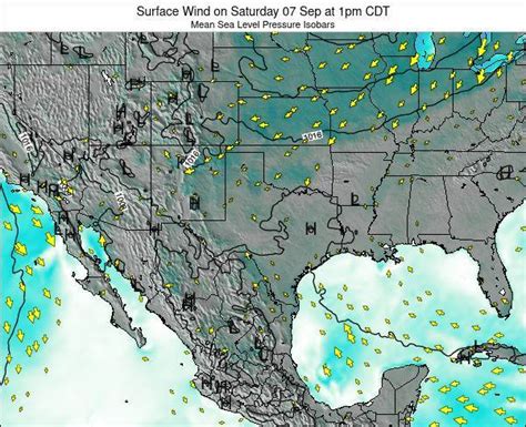 Texas Surface Wind on Wednesday 22 Sep at 7am CDT