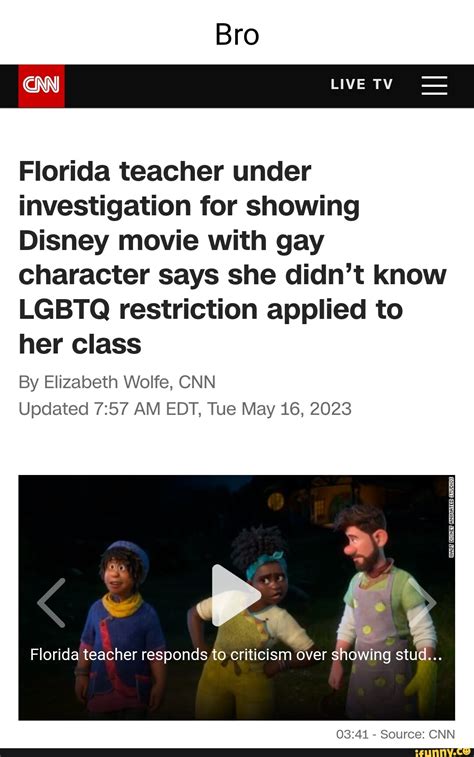 Bro Cnn Ty Florida Teacher Under Investigation For Showing Disney Movie