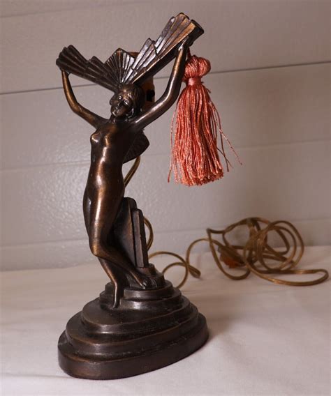 Art Deco Frankart Nuart Chandler Ii Lamp Nude Woman Winged Victory Lamps