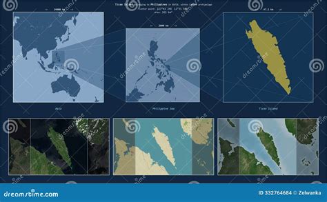 Ticao Island Philippines Location Diagram Yellow Stock Illustration