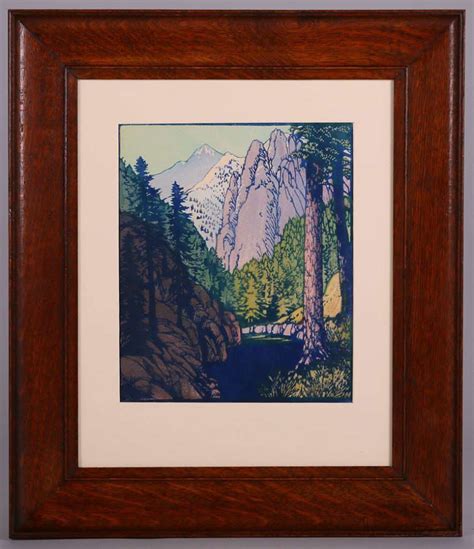 Frances Gearhart Woodblock Print Wilderness California Historical