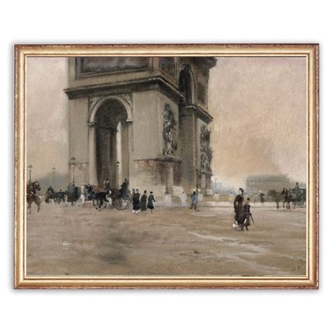 CANVAS ART PRINT | Arc de Triomphe Drawing | Vintage Paris A - Inspire Uplift