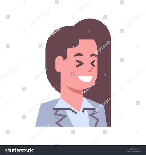 Female Laugh Emotion Icon Isolated Avatar เวกเตอร์สต็อก ปลอดค่า