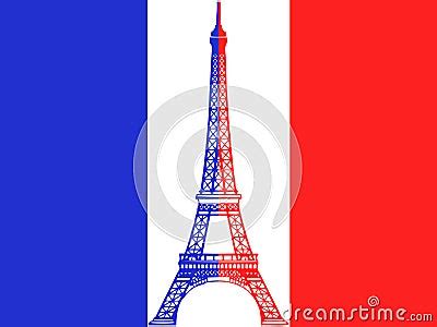 French Flag And Eiffel Tower Royalty Free Stock Photography - Image: 7768097