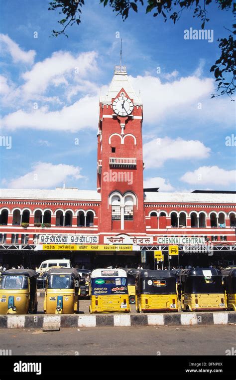 Chennai central railway station ; Chennai Madras ; Tamil Nadu ; India ...