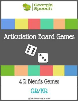 Articulation R Blends Gr Kr Speech Therapy Games By Georgia Speech Llc