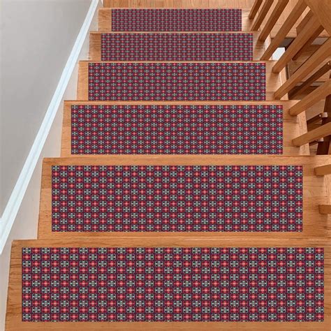 Stair Treads, Stair Carpet ,custom Stair Tread, Geometric Patterned ...