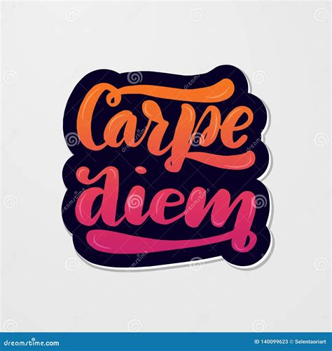 Tipografía Que Pone Letras Manuscrita Carpe Diem Ilustración Del Vector